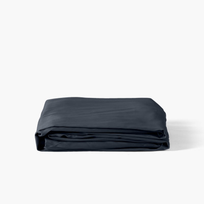 Fitted sheet, Prestige plain cotton satin, midnight blue