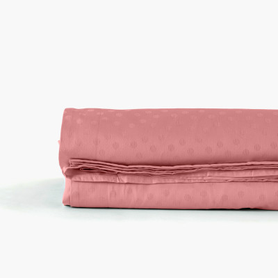 Prestige sandalwood jacquard cotton satin bed sheet with polka dots and stripes