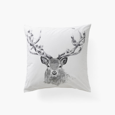 Elaphe cotton percale square pillowcase