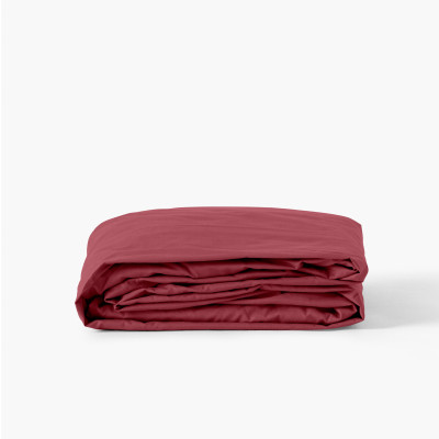 Drap housse percale de coton Neo griottine