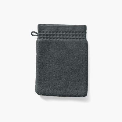 Gant de toilette bouclette de coton biologique Source fusain