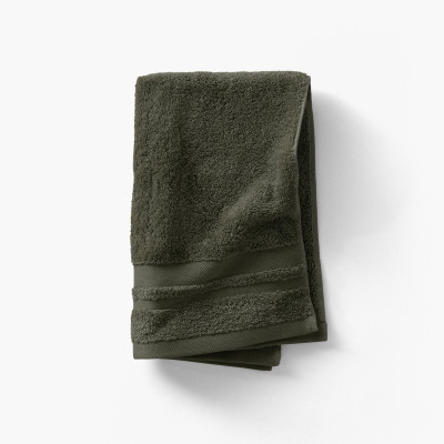 Serviette invité coton Lola II vert kaki