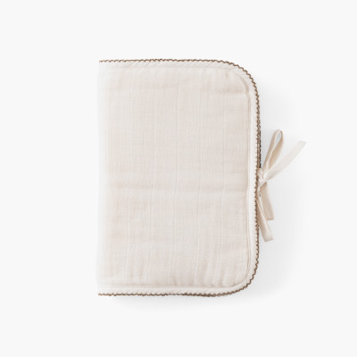 Protège carnet de santé gaze de coton Bienvenue naturel