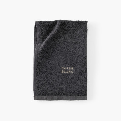 Essuie mains coton Signature charbon