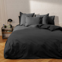 Neo anthracite cotton percale comforter cover