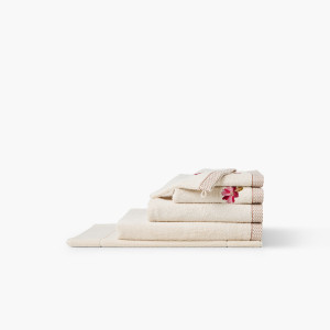 Parure de bain coton et viscose de bambou Solara sable