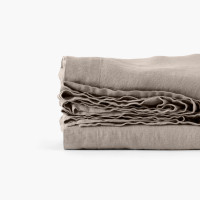 Songe grège washed linen bed sheet