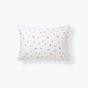 Taie d'oreiller rectangulaire gaze de coton Abelia ciel cerise