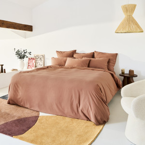 Housse de couette pur coton lavé Origine cappuccino