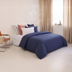 Housse de couette percale de coton Neo marine