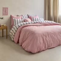 Housse de couette coton Neo rose tendre