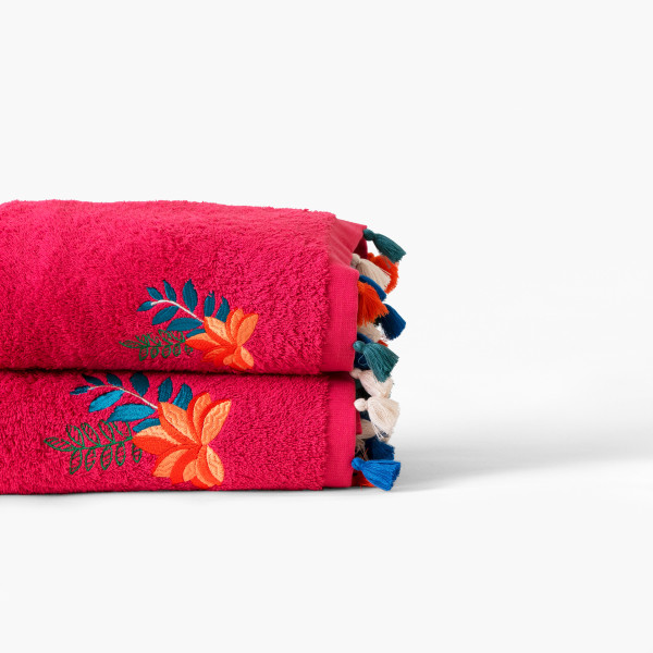 Balata raspberry cotton terry bath towel