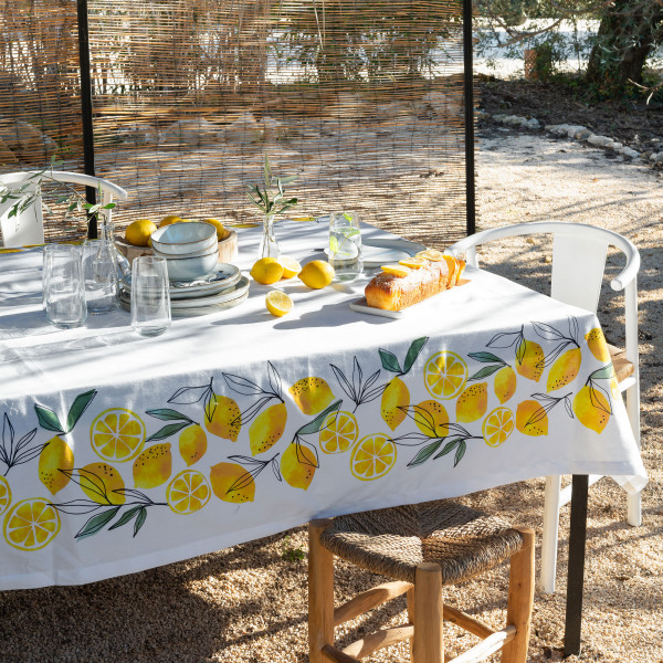 Lemonaid rectangular cotton tablecloth