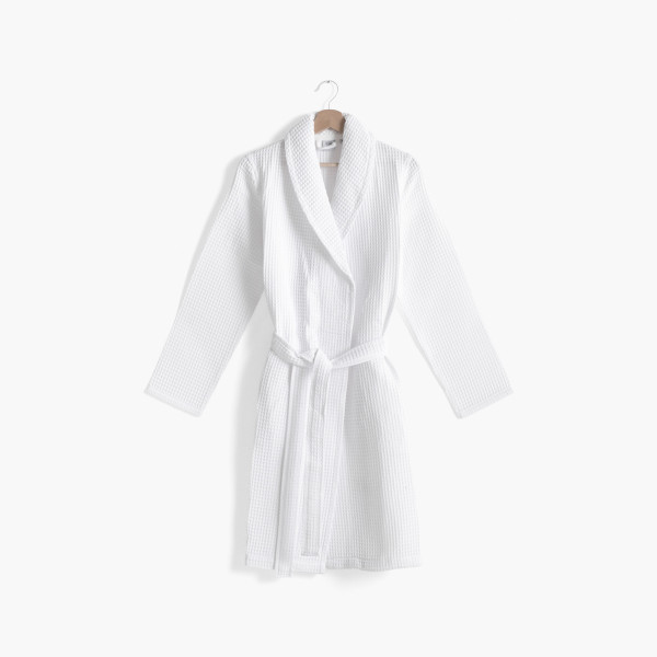 Circles shawl collar cotton bathrobe for women