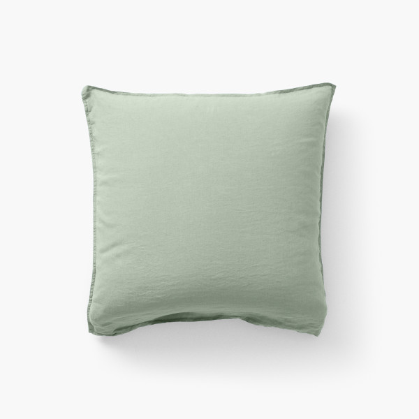 Songe eucalyptus square pillow case in plain washed linen