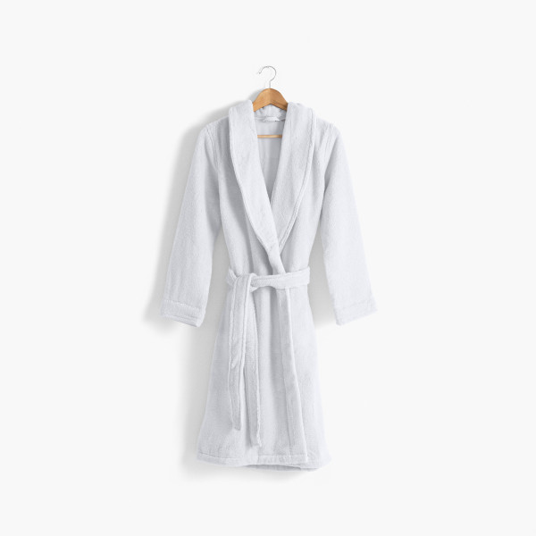 Ella white cotton bathrobe for women