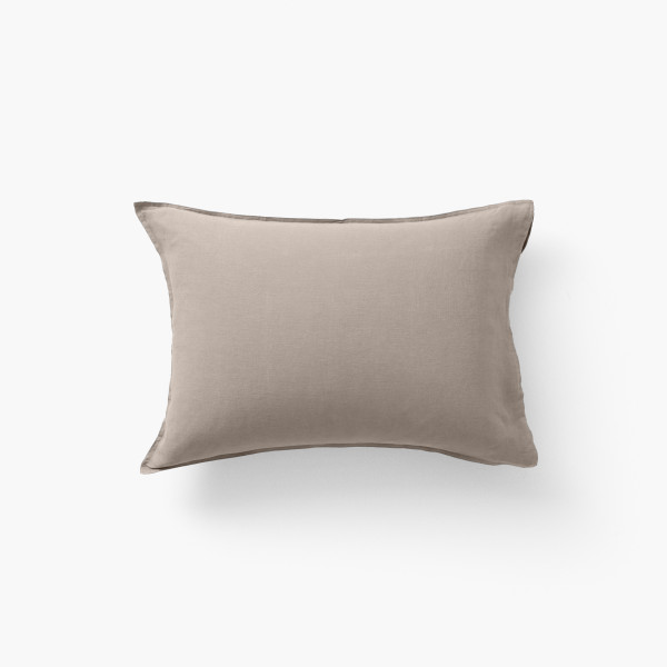 Songe grège rectangular pillowcase in washed linen and cotton