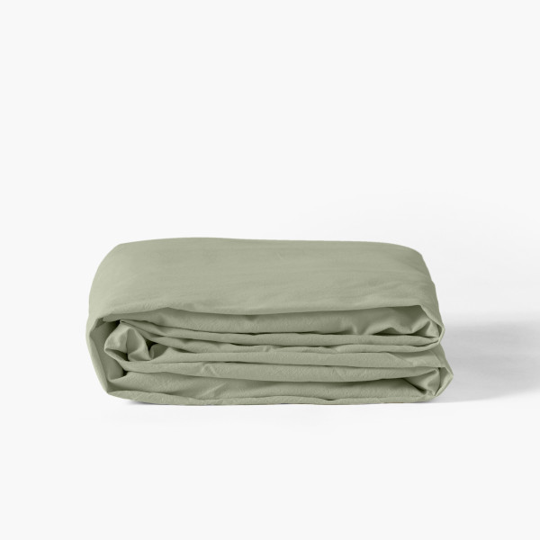 Souffle sauge organic pure washed cotton fitted sheet