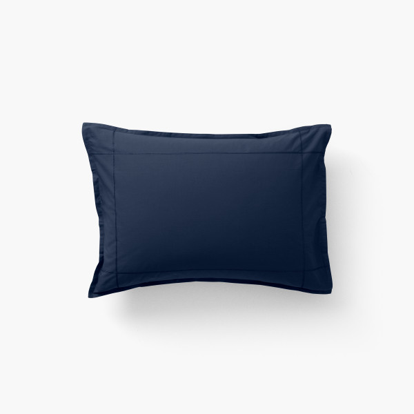 Neo navy cotton percale rectangular pillowcase