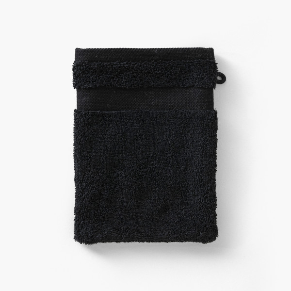 Lola II black cotton washcloth
