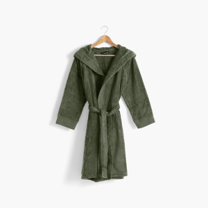 Hugo hooded cotton teenage bathrobe khaki