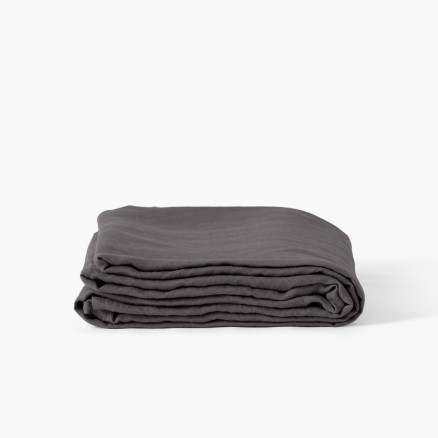 Songe charcoal washed linen bed sheet
