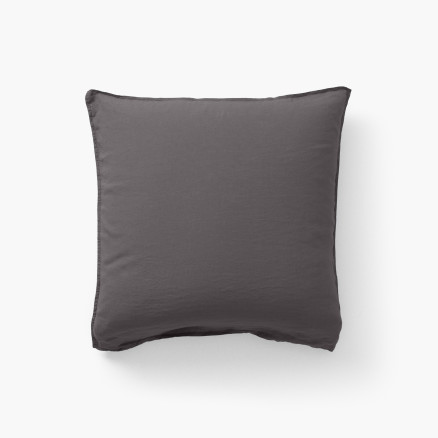 Songe charcoal square washed linen pillowcase