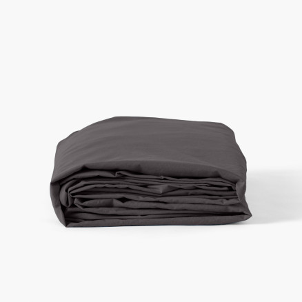 Fitted sheet washed cotton Songe charbon