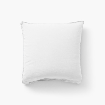 Songe white square pillow case in washed linen and cotton