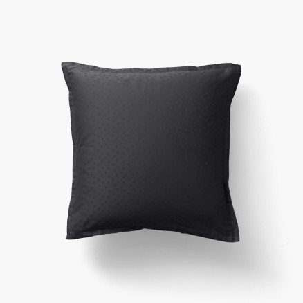 Prestige black jacquard cotton satin dots and stripes square pillow case