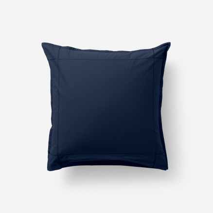 Neo navy cotton percale square pillowcase