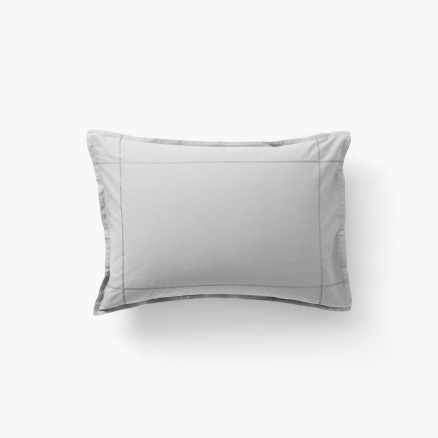 Neo grey cotton percale rectangular pillowcase