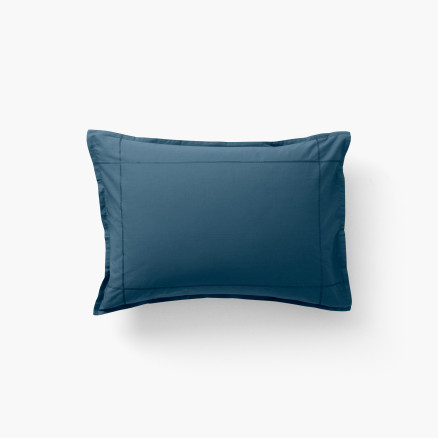 Neo prussian blue cotton percale rectangular pillowcase