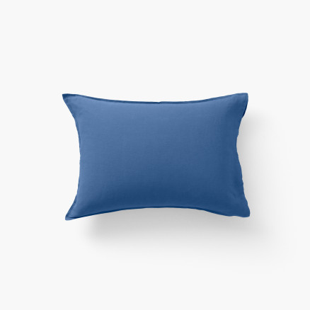 Songe china blue washed linen rectangular pillowcase