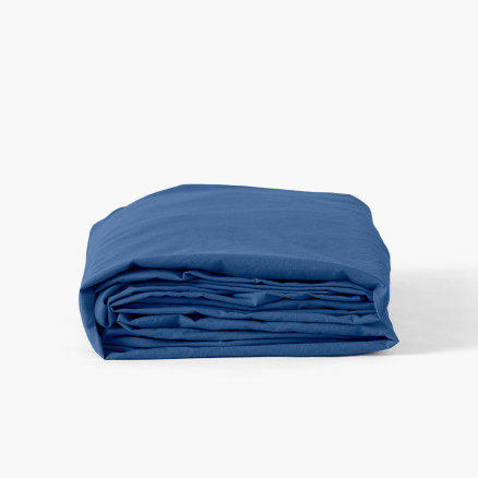 Fitted sheet washed cotton Songe china blue