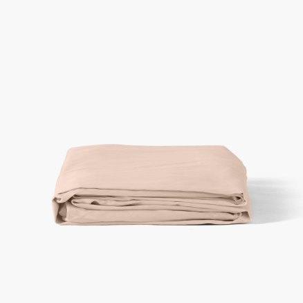 Fitted sheet satin cotton plain Prestige mother-of-pearl