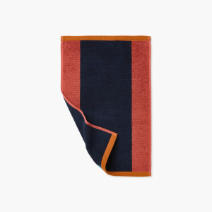 Serviette invité coton double face Orine marine