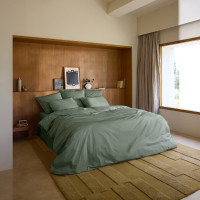 Housse de couette percale de coton Neo thym