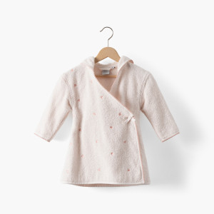 Children's organic cotton wrap-around bathrobe Welcome nude