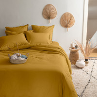 Housse de couette percale de coton Neo curry