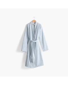 Peignoir femme coton col kimono Equinoxe bleu givre