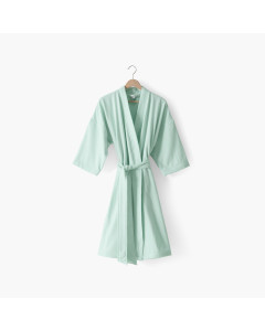 Peignoir femme coton col kimono Calypte vert d'eau