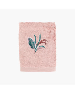 Serviette de toilette coton et viscose de bambou Calathéa rose