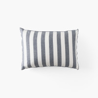 Tempos navy striped linen and washed cotton rectangular pillowcase