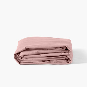 Drap housse satin de coton lavé bio Quartz blush