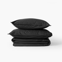 Parure de lit percale de coton Neo anthracite