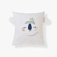 Taie d'oreiller carrée coton Miniful bleu ciel enfant