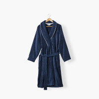 Navy and white cotton Sasha mixed bathrobe