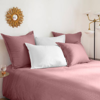 Duvet cover jacquard cotton satin polka dots and stripes Prestige sandalwood