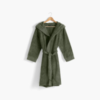 Hugo hooded cotton teenage bathrobe khaki
